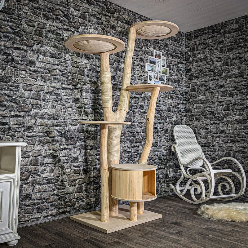 Naturkratzbaum 209 cm hoch Kratzbaum Natur Holz Design 2956 Katzenbaum