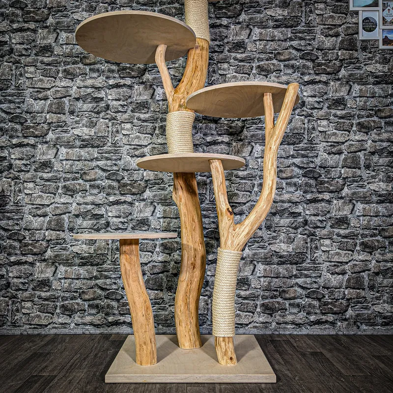 Naturkratzbaum 2953 Kratzbaum Natur Holz Design 174 cm hoch Katzenbaum