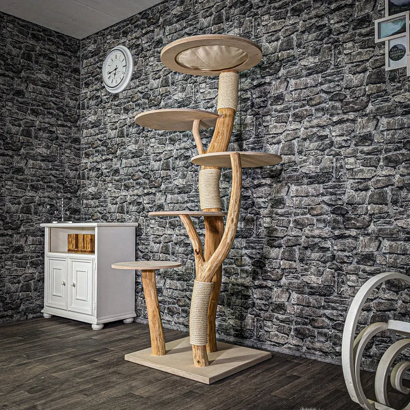Naturkratzbaum 2953 Kratzbaum Natur Holz Design 174 cm hoch Katzenbaum