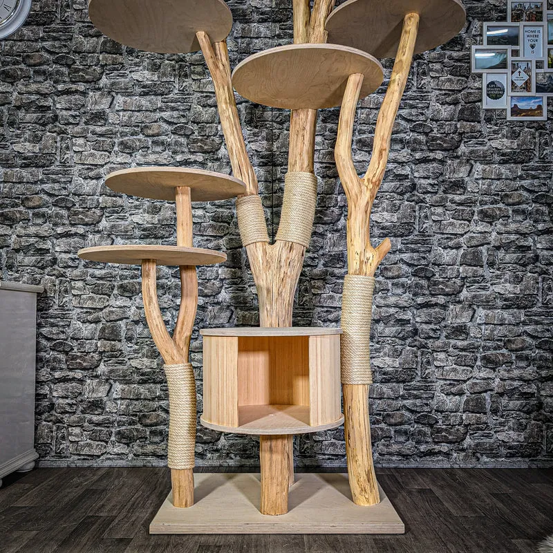 Naturkratzbaum 2952 Kratzbaum Natur Holz Design 228 cm hoch Katzenbaum