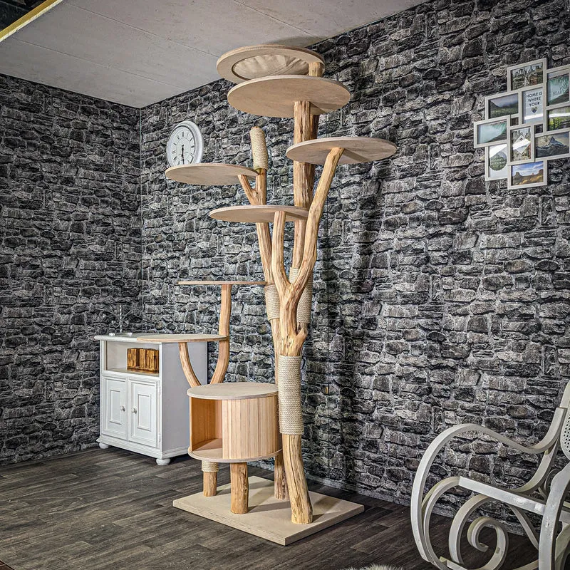 Naturkratzbaum 2952 Kratzbaum Natur Holz Design 228 cm hoch Katzenbaum