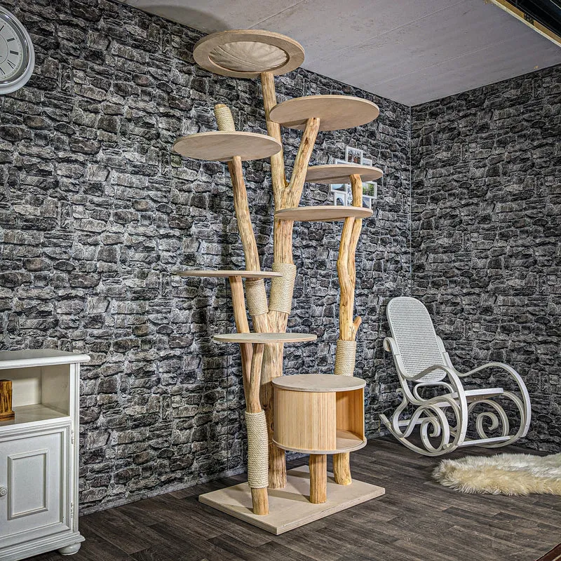 Naturkratzbaum 2952 Kratzbaum Natur Holz Design 228 cm hoch Katzenbaum