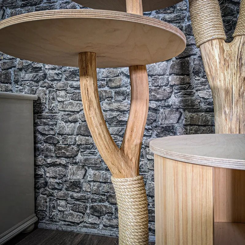 Naturkratzbaum 2952 Kratzbaum Natur Holz Design 228 cm hoch Katzenbaum