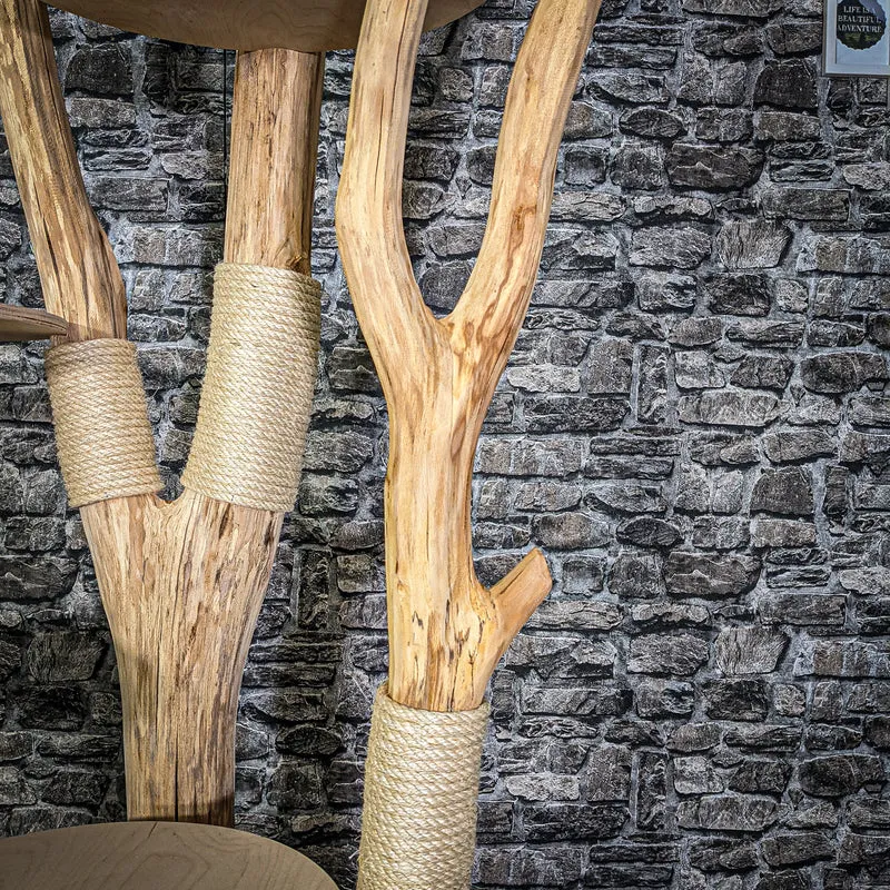 Naturkratzbaum 2952 Kratzbaum Natur Holz Design 228 cm hoch Katzenbaum