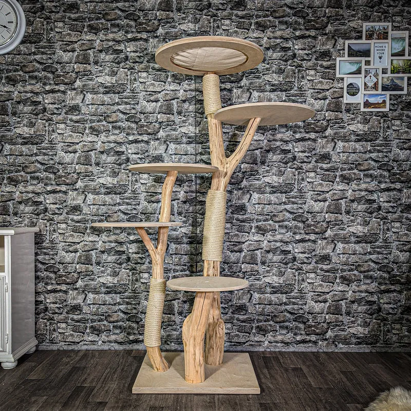 Naturkratzbaum 2951 Kratzbaum Natur Holz Design 172 cm hoch Katzenbaum