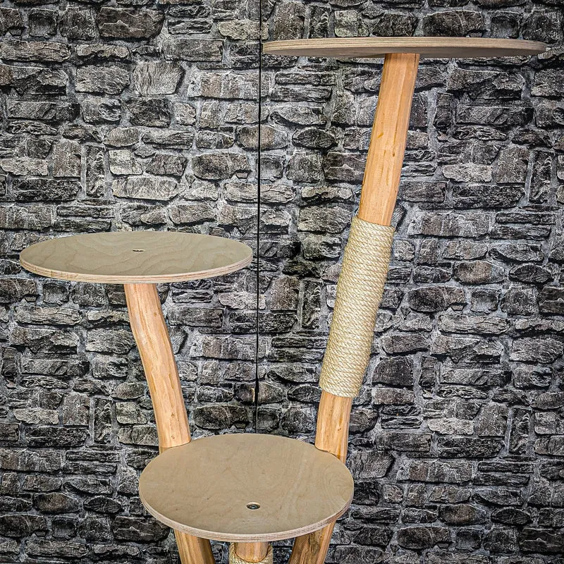 Naturkratzbaum 135 cm hoch Kratzbaum Natur Holz Design 2950 Katzenbaum