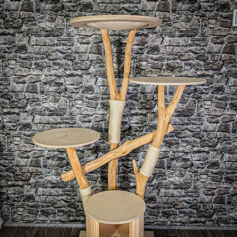 Naturkratzbaum 170 cm hoch Kratzbaum Natur Holz Design 2949 Katzenbaum