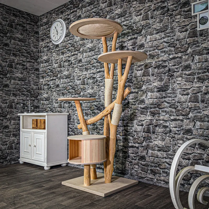 Naturkratzbaum 170 cm hoch Kratzbaum Natur Holz Design 2949 Katzenbaum