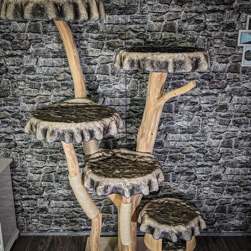 Naturkratzbaum 2948 Kratzbaum Natur Holz Design 204 cm hoch Katzenbaum