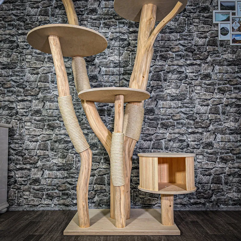 Naturkratzbaum 2948 Kratzbaum Natur Holz Design 204 cm hoch Katzenbaum