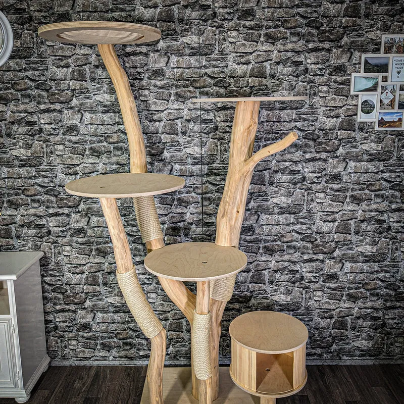 Naturkratzbaum 2948 Kratzbaum Natur Holz Design 204 cm hoch Katzenbaum