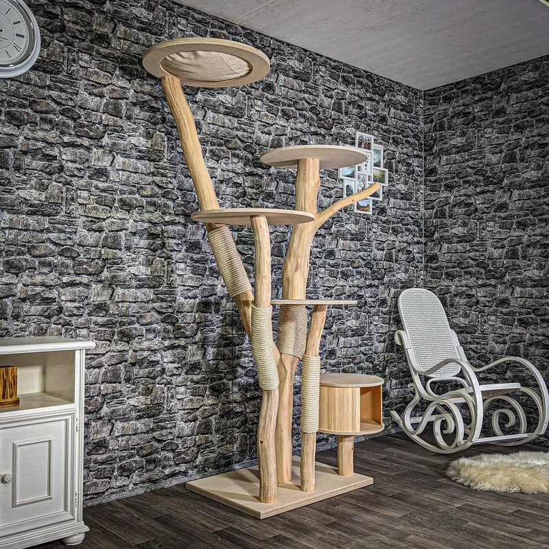 Naturkratzbaum 2948 Kratzbaum Natur Holz Design 204 cm hoch Katzenbaum