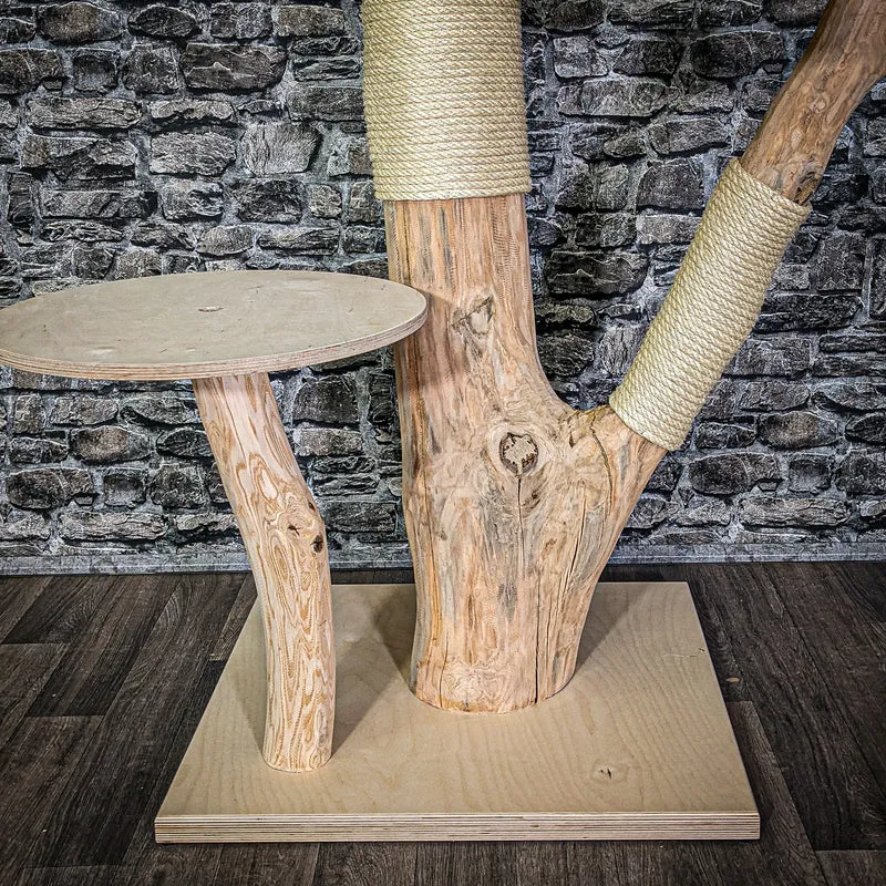 Naturkratzbaum 3034 Kratzbaum Natur Holz Design 128 cm hoch Katzenbaum