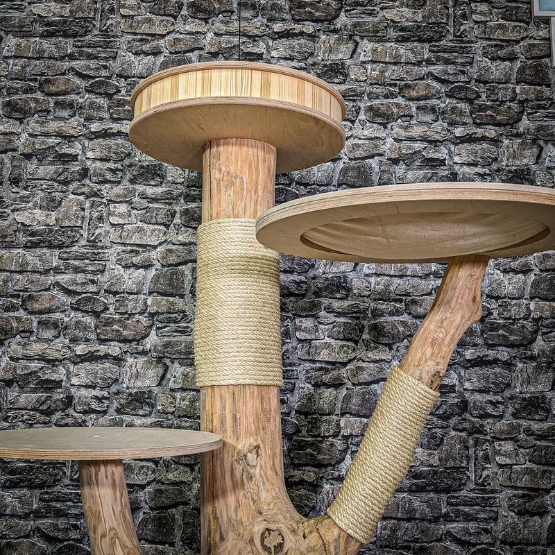 Naturkratzbaum 3034 Kratzbaum Natur Holz Design 128 cm hoch Katzenbaum