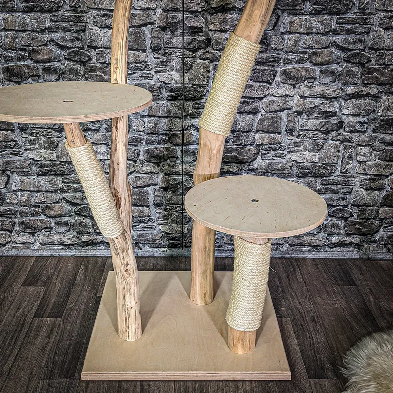 Naturkratzbaum 3032 Kratzbaum Natur Holz Design 160 cm hoch Katzenbaum