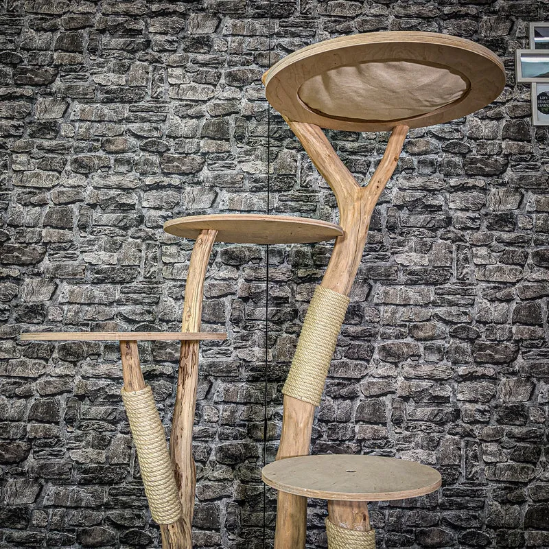 Naturkratzbaum 3032 Kratzbaum Natur Holz Design 160 cm hoch Katzenbaum