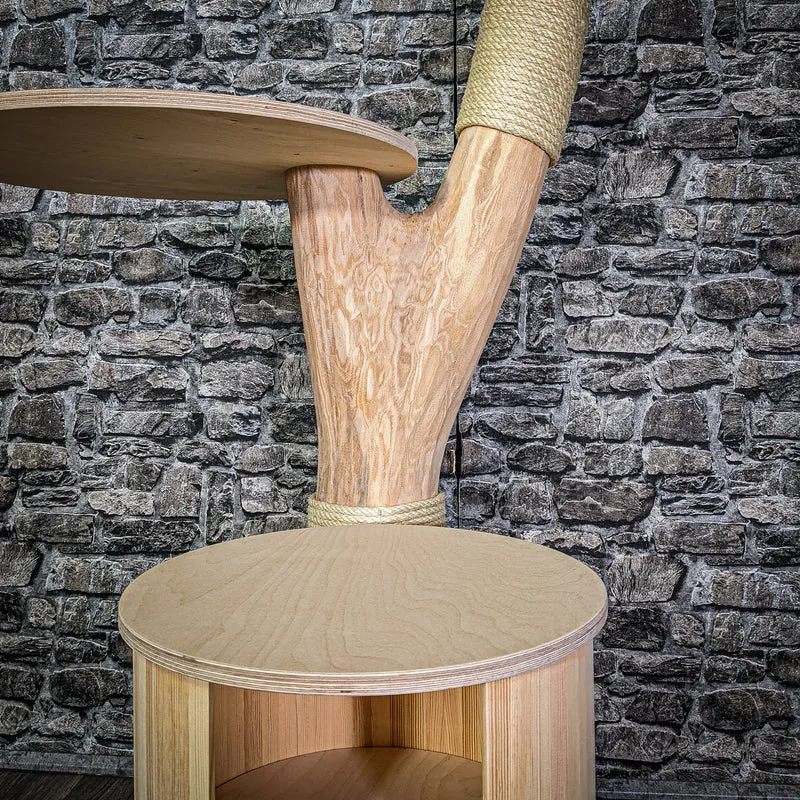 Naturkratzbaum 3031 Kratzbaum Natur Holz Design 130 cm hoch Katzenbaum