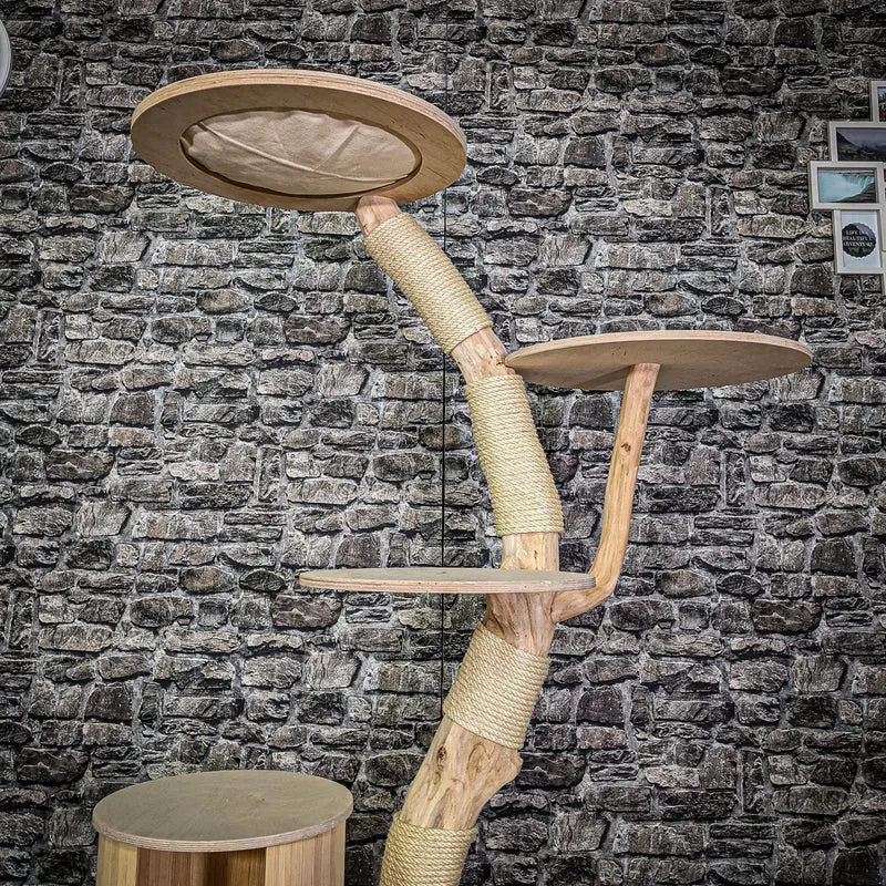 Naturkratzbaum 3030 Kratzbaum Natur Holz Design 160 cm hoch Katzenbaum