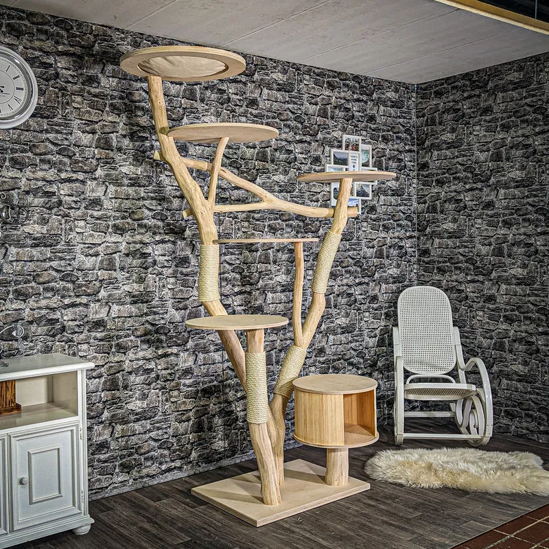 Naturkratzbaum 3029 Kratzbaum Natur Holz Design 220 cm hoch Katzenbaum