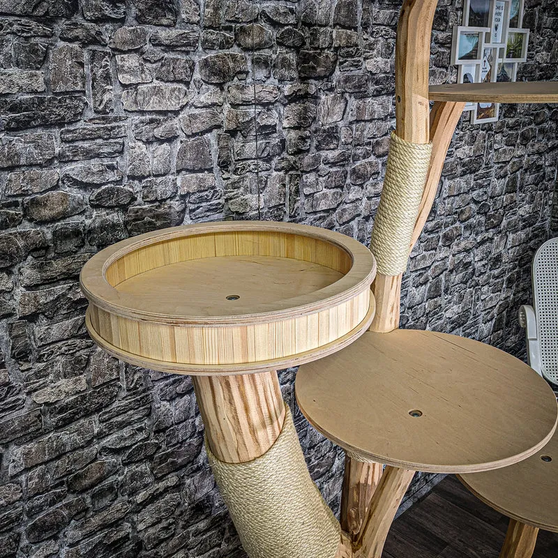 Naturkratzbaum 3028 Kratzbaum Natur Holz Design 200 cm hoch Katzenbaum
