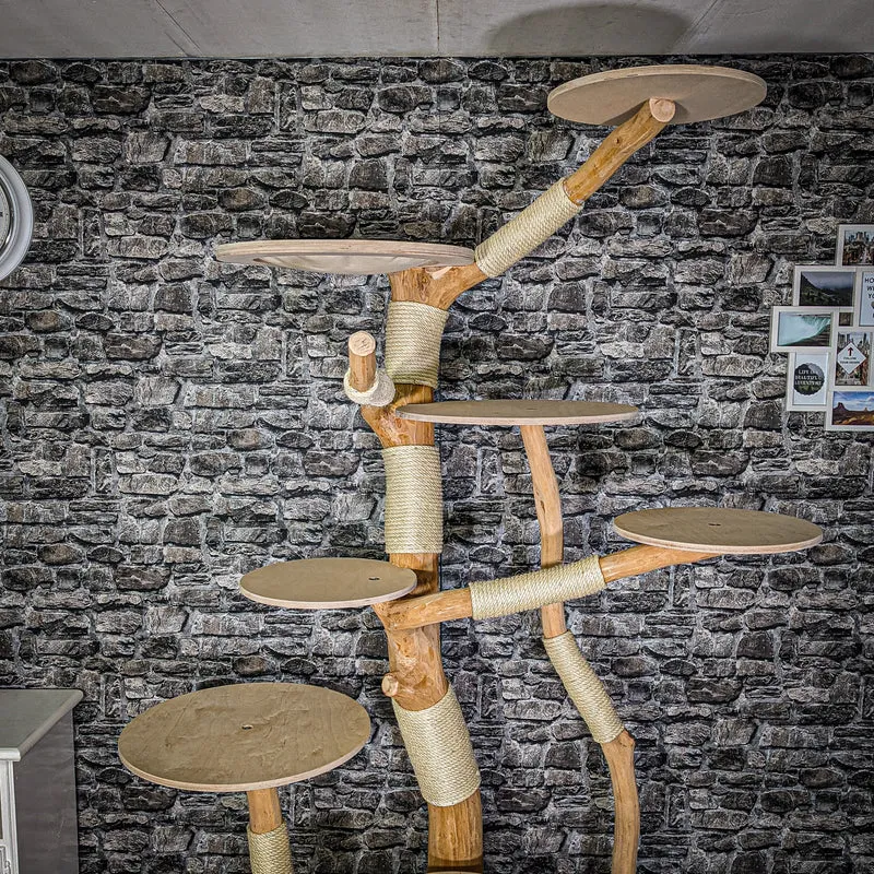 Naturkratzbaum 3026 Kratzbaum Natur Holz Design 226 cm hoch Katzenbaum