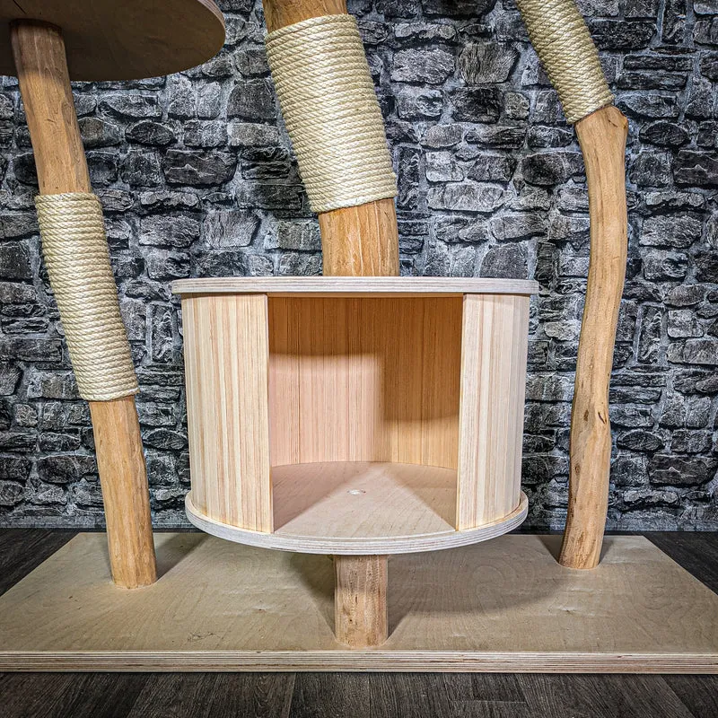 Naturkratzbaum 3026 Kratzbaum Natur Holz Design 226 cm hoch Katzenbaum