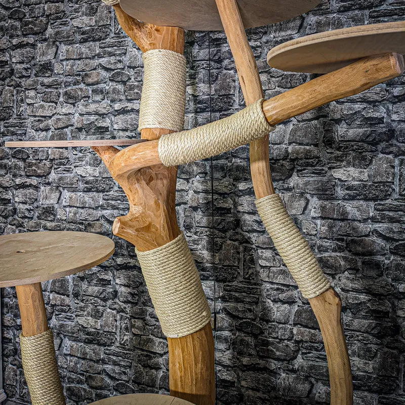 Naturkratzbaum 3026 Kratzbaum Natur Holz Design 226 cm hoch Katzenbaum