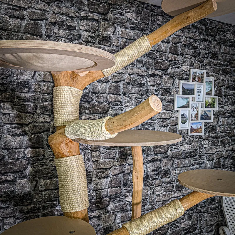 Naturkratzbaum 3026 Kratzbaum Natur Holz Design 226 cm hoch Katzenbaum