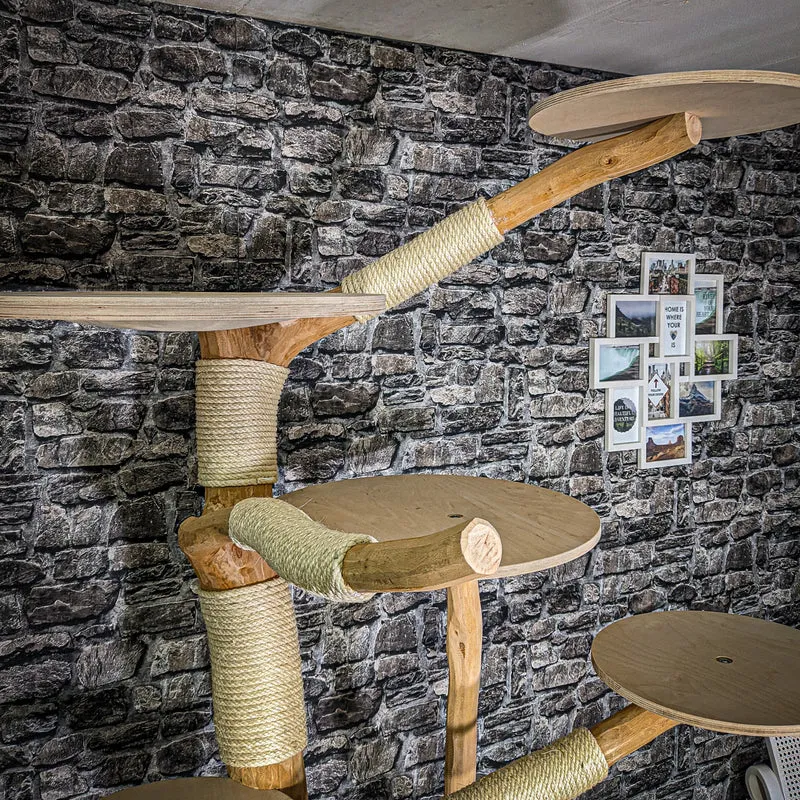 Naturkratzbaum 3026 Kratzbaum Natur Holz Design 226 cm hoch Katzenbaum