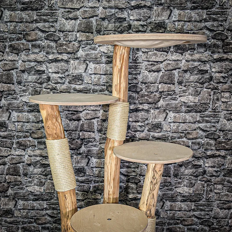 Naturkratzbaum 3024 Kratzbaum Natur Holz Design 145 cm hoch Katzenbaum