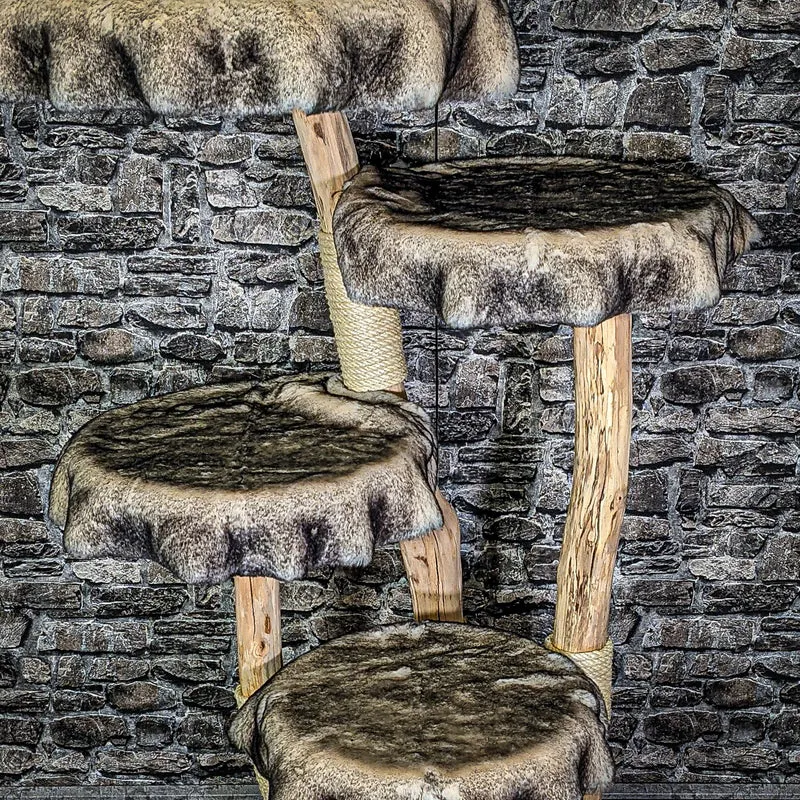 Naturkratzbaum 3020 Kratzbaum Natur Holz Design 144 cm hoch Katzenbaum