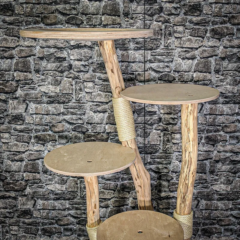 Naturkratzbaum 3020 Kratzbaum Natur Holz Design 144 cm hoch Katzenbaum