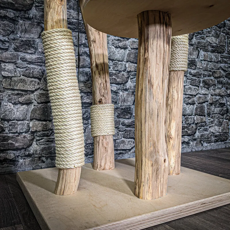 Naturkratzbaum 3020 Kratzbaum Natur Holz Design 144 cm hoch Katzenbaum