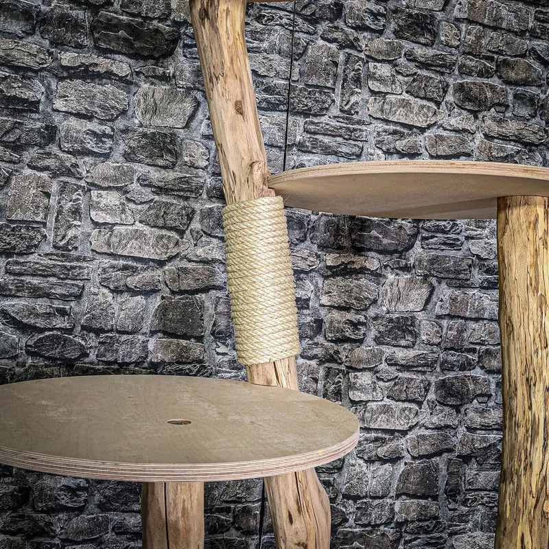 Naturkratzbaum 3020 Kratzbaum Natur Holz Design 144 cm hoch Katzenbaum