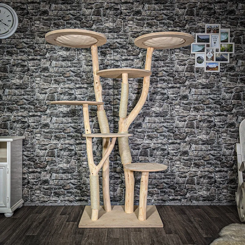 Naturkratzbaum 3018 Kratzbaum Natur Holz Design 176 cm hoch Katzenbaum