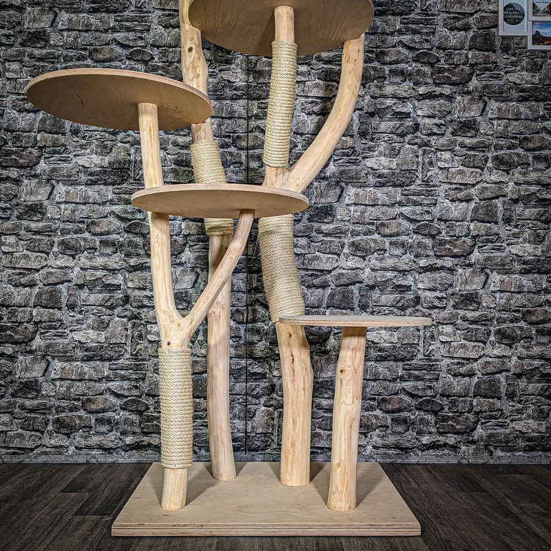 Naturkratzbaum 3018 Kratzbaum Natur Holz Design 176 cm hoch Katzenbaum
