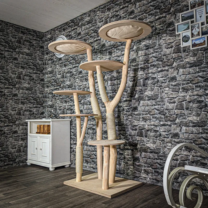 Naturkratzbaum 3018 Kratzbaum Natur Holz Design 176 cm hoch Katzenbaum