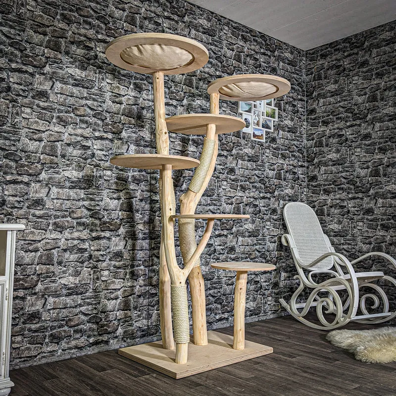 Naturkratzbaum 3018 Kratzbaum Natur Holz Design 176 cm hoch Katzenbaum