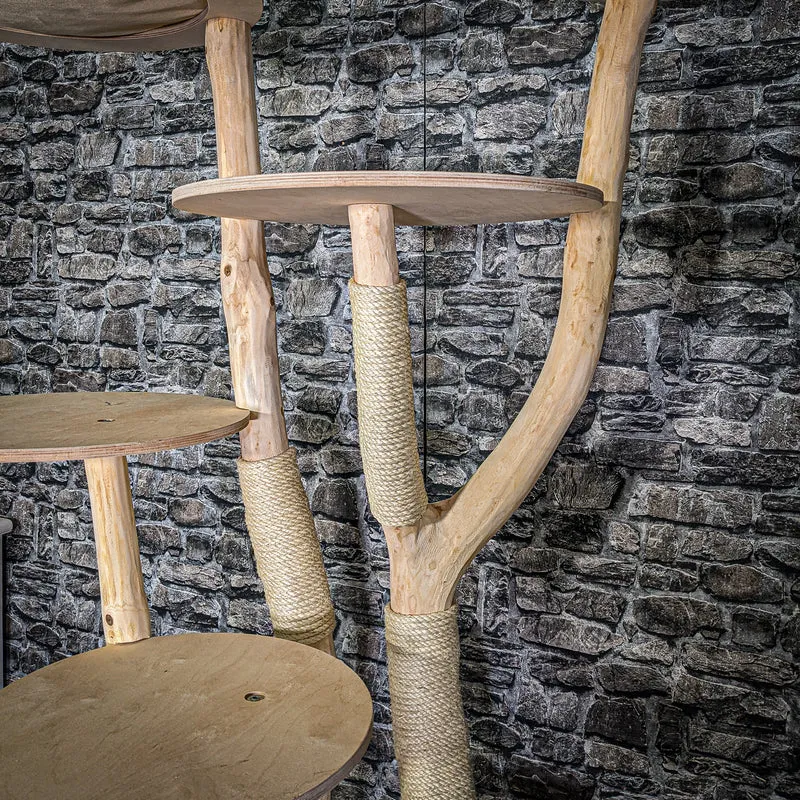 Naturkratzbaum 3018 Kratzbaum Natur Holz Design 176 cm hoch Katzenbaum