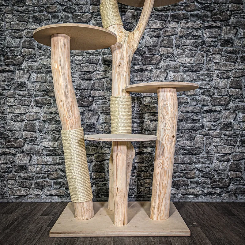 Naturkratzbaum 3017 Kratzbaum Natur Holz Design 175 cm hoch Katzenbaum