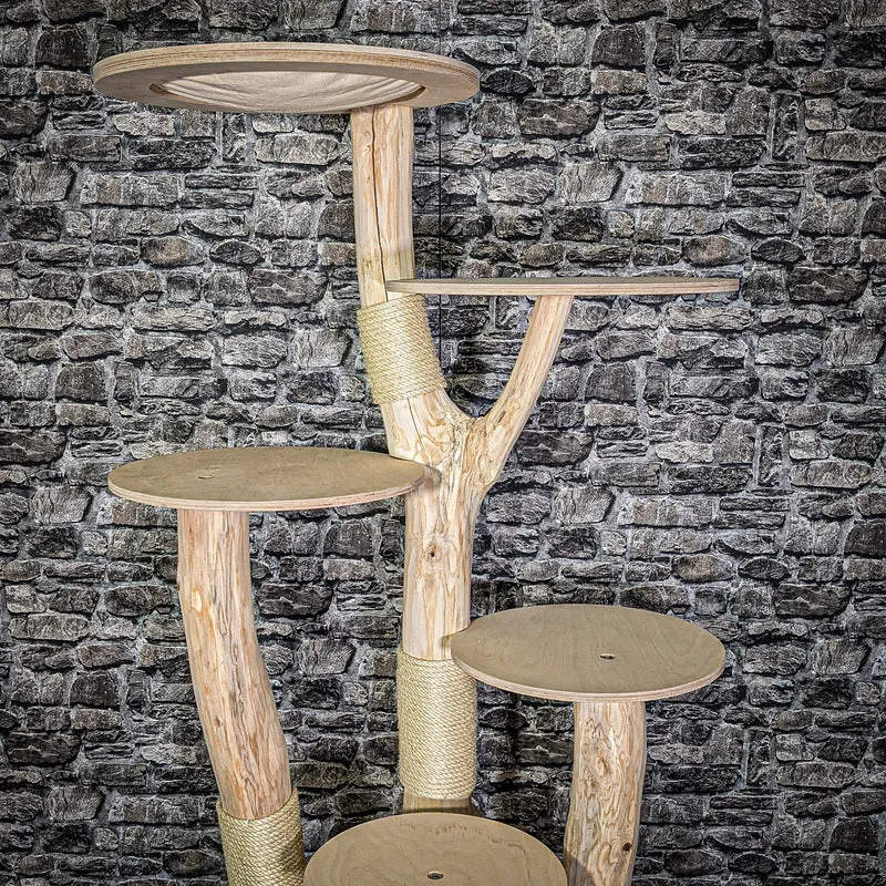 Naturkratzbaum 3017 Kratzbaum Natur Holz Design 175 cm hoch Katzenbaum