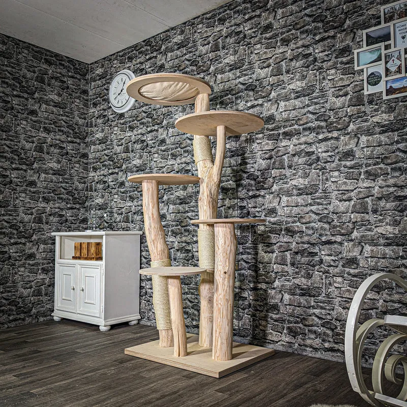 Naturkratzbaum 3017 Kratzbaum Natur Holz Design 175 cm hoch Katzenbaum