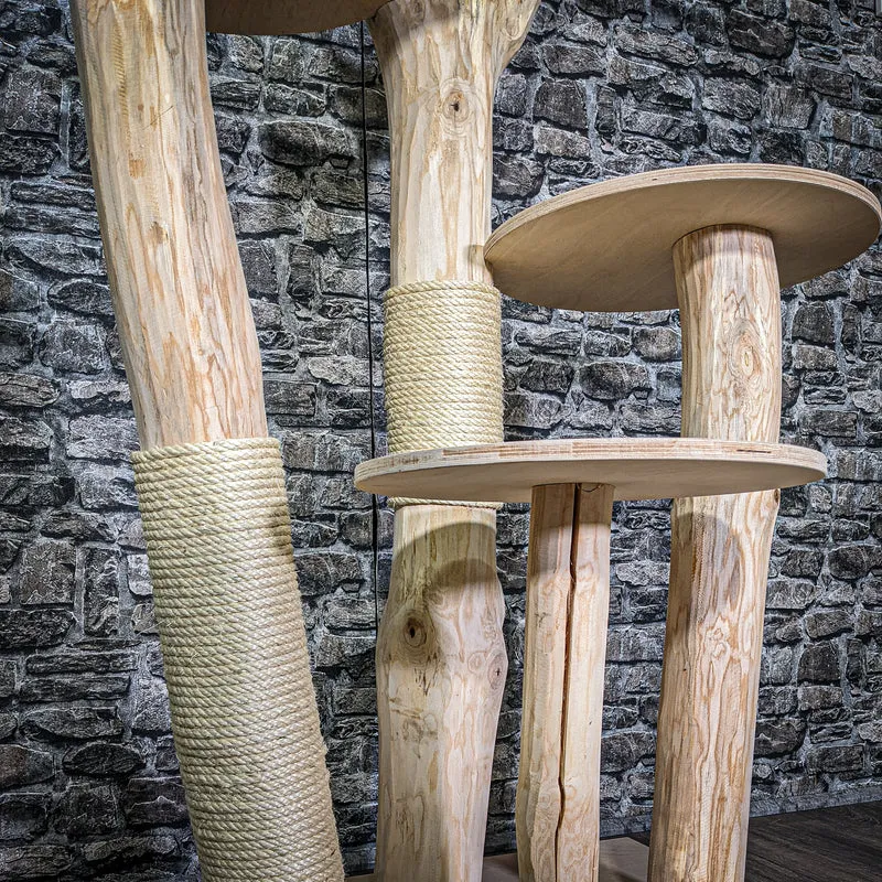 Naturkratzbaum 3017 Kratzbaum Natur Holz Design 175 cm hoch Katzenbaum