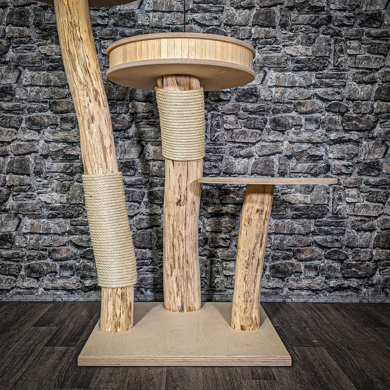 Naturkratzbaum 3016 Kratzbaum Natur Holz Design 122 cm hoch Katzenbaum