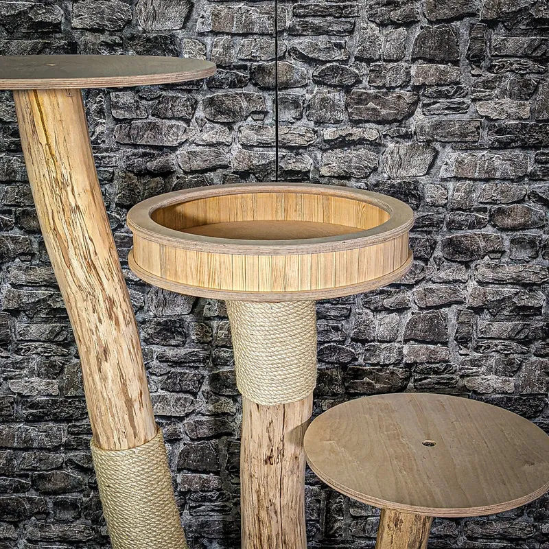 Naturkratzbaum 3016 Kratzbaum Natur Holz Design 122 cm hoch Katzenbaum