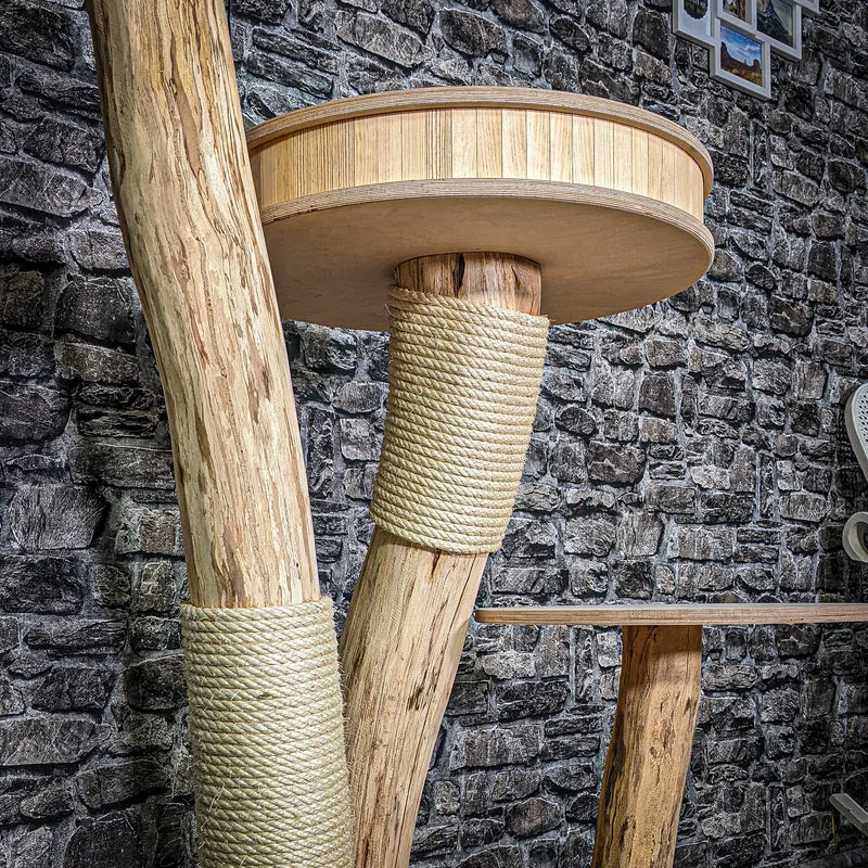 Naturkratzbaum 3016 Kratzbaum Natur Holz Design 122 cm hoch Katzenbaum