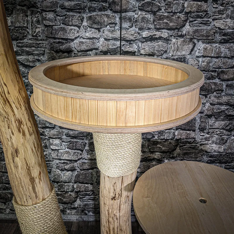 Naturkratzbaum 3016 Kratzbaum Natur Holz Design 122 cm hoch Katzenbaum