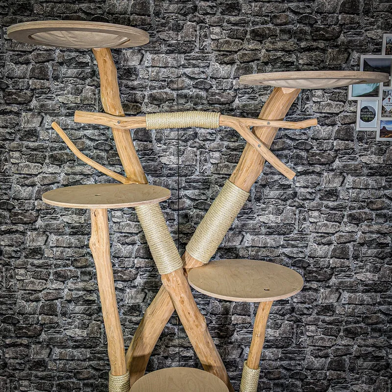 Naturkratzbaum 3015 Kratzbaum Natur Holz Design 205 cm hoch Katzenbaum