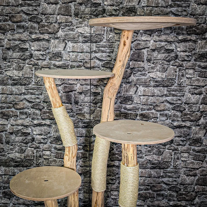 Naturkratzbaum 3013 Kratzbaum Natur Holz Design 144 cm hoch Katzenbaum