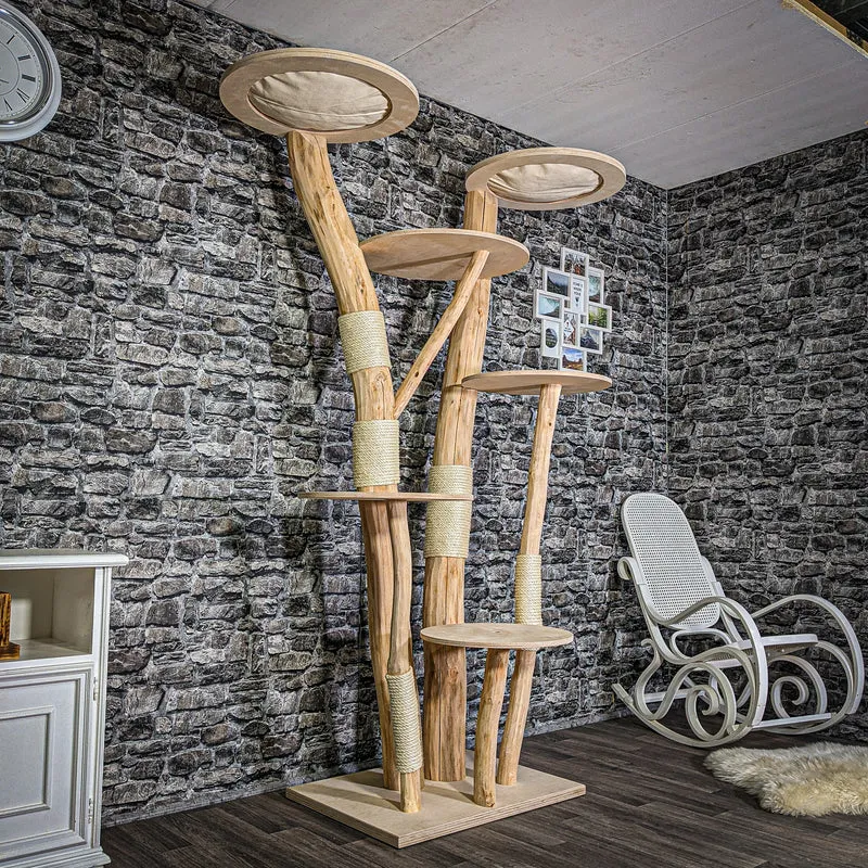 Naturkratzbaum 3009 Kratzbaum Natur Holz Design 212 cm hoch Katzenbaum